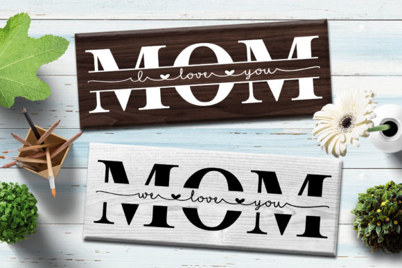 MOM Monogram SVG Png Clipart: Graphics for Print Templates